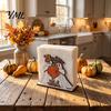 Ghost Pumpkin Centerpiece Halloween Wooden Napkin Holder, Black Cat Decorative Tabletop Tissue Kitchen Countertop Organizer Dispenser, Paper
