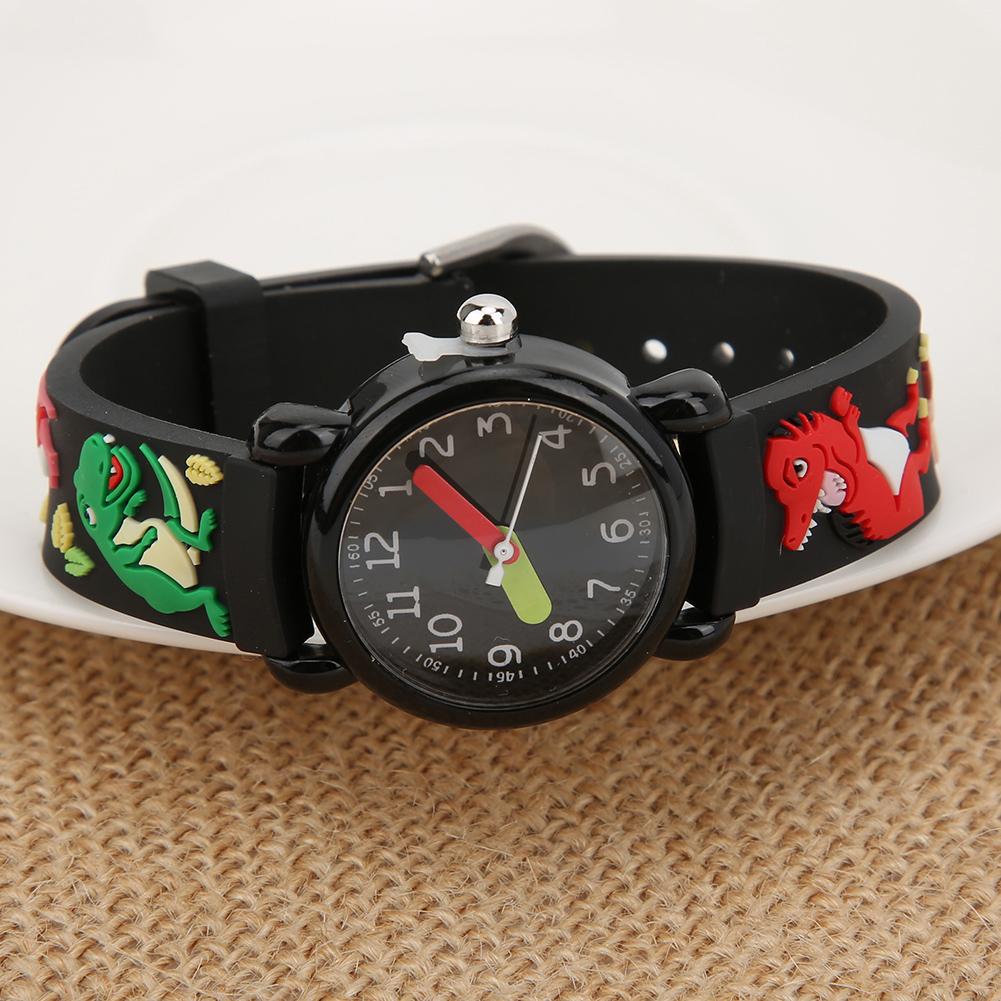 Orologio per Bambini Modello Cartone Animato Impermeabile Cinturino in PVC Orologio al Quarzo per Bambini Dinosauro