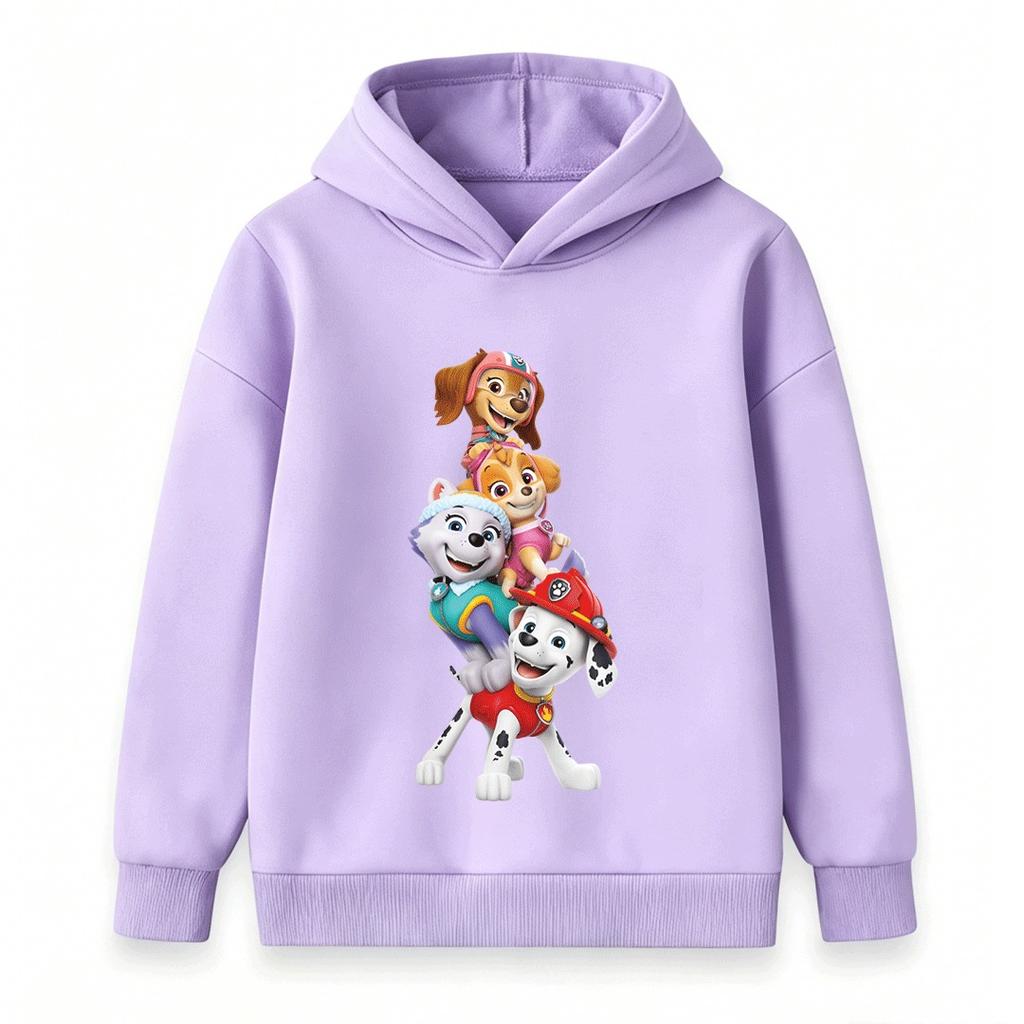 Cartoon Puppy Group Print Kids Hoodie Sweatshirt Boys Girls Casual Long Sleeve Pullover Top for Toddlers