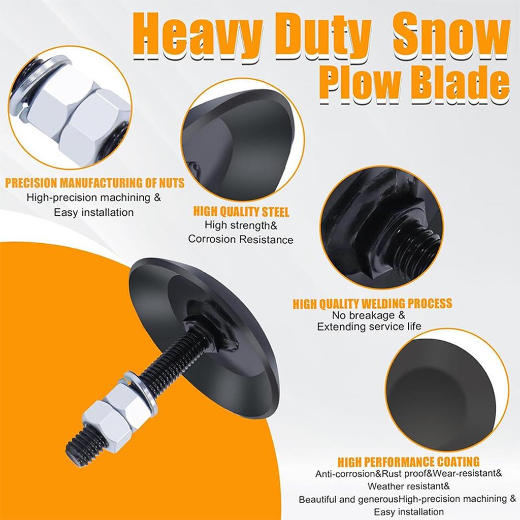 Stainless Steel Snow Plow Shoes - Universal Snow Plow Replacement - Shoe Kit Compatible with ATV/UTV