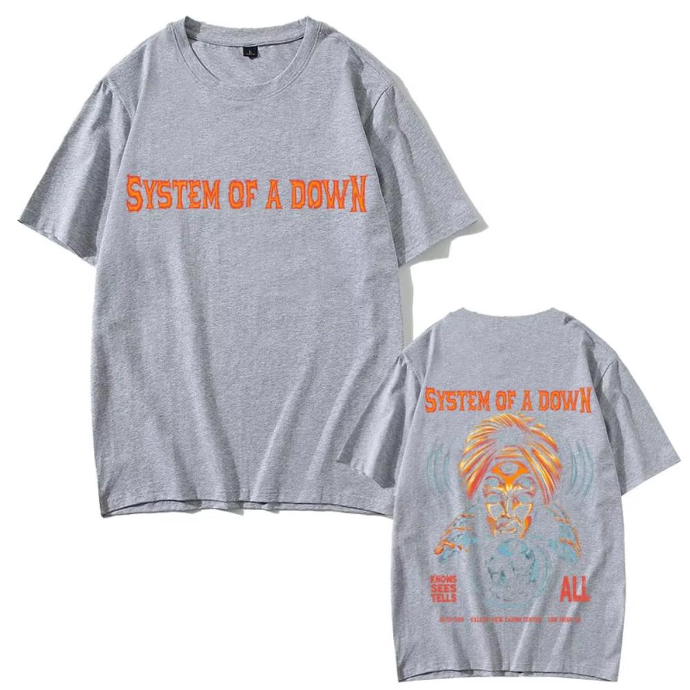 Alternative Metal Rock Band System of A Down Graphic T-shirt Men's Women Casual Cotton Vintage T-shirts Male Oversized T Shirts