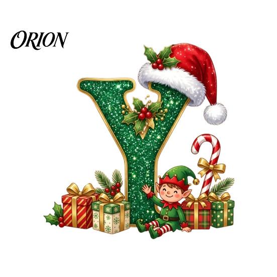 Unique Festive Gift for Family Personalized 26 Alphabet Christmas Ornament with Santa Hat Elf Design, Acrylic Customized Wrapping Tag Hanging