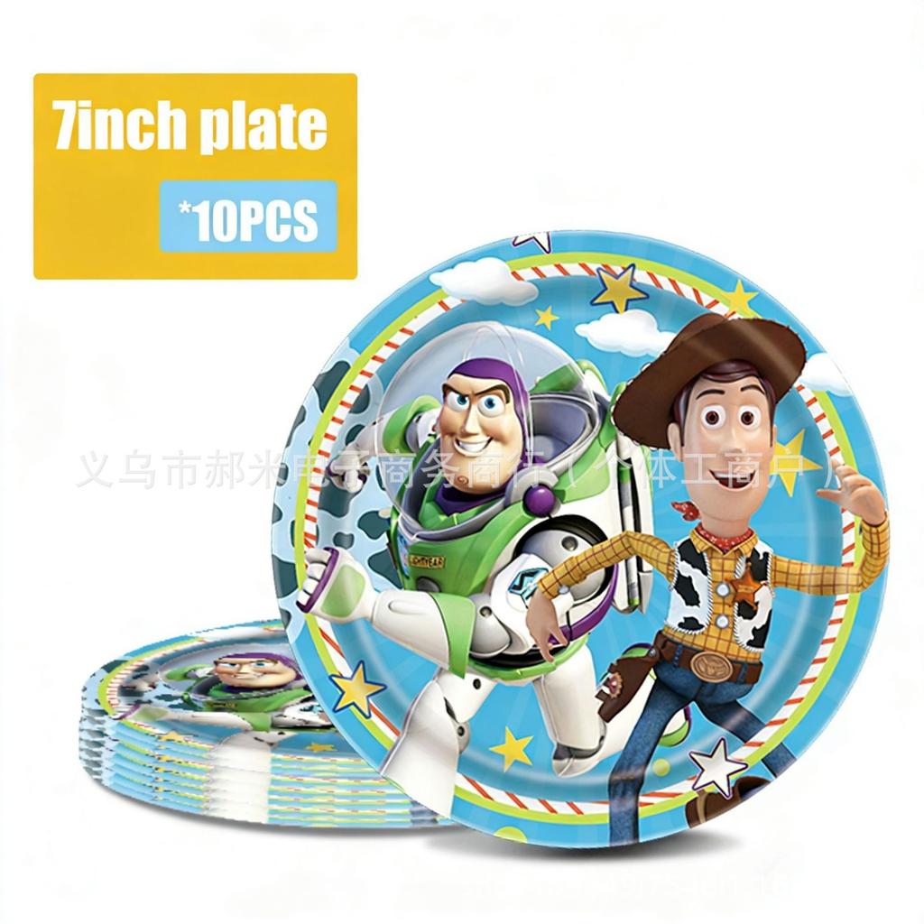 Toy Story Party Supplies Set Kids Birthday Decorations Tablecloth Plates Napkins Disposable