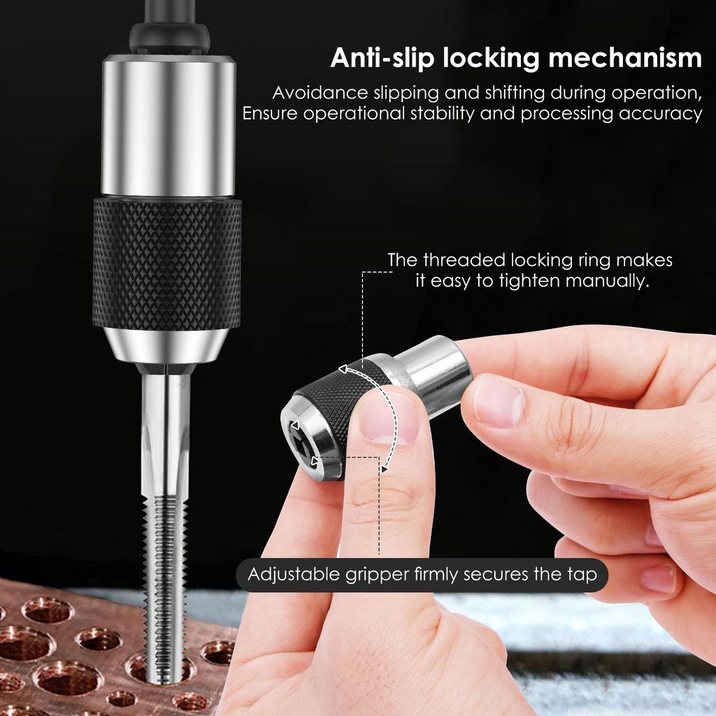 Adjustable Screw Tap Socket 3/8” Square Drive Adjustable Jaws Extractor Tool Socket Adapter Taps Reamer Screw Extractor
