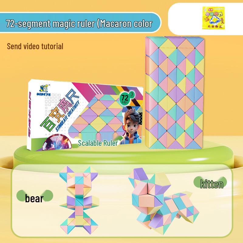Folding Magic Ruler Set: Colorful Educational Toy for Kids - 24/36/48/60/72 pcs.