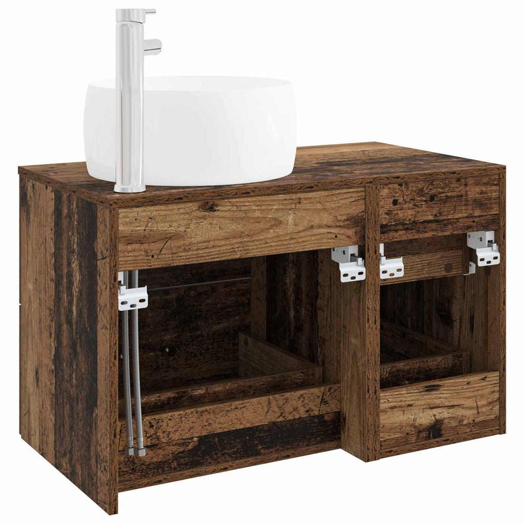 Bathroom Furniture Set 2 pcs Reclaimed Wood Engineered Wood