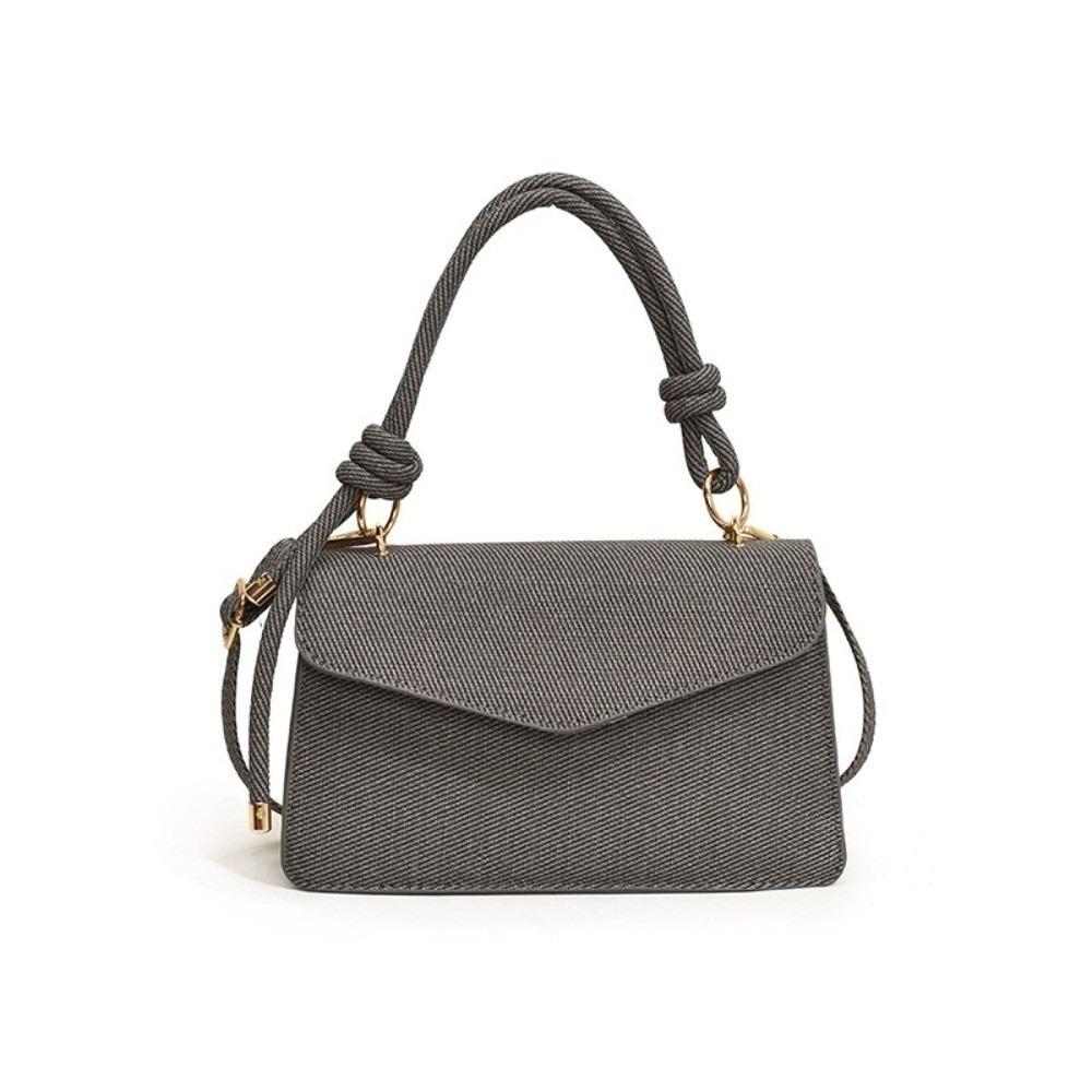 Lightweight Knotted Rope Detail Handbag Stylish Square Crossbody Purse Daily Use