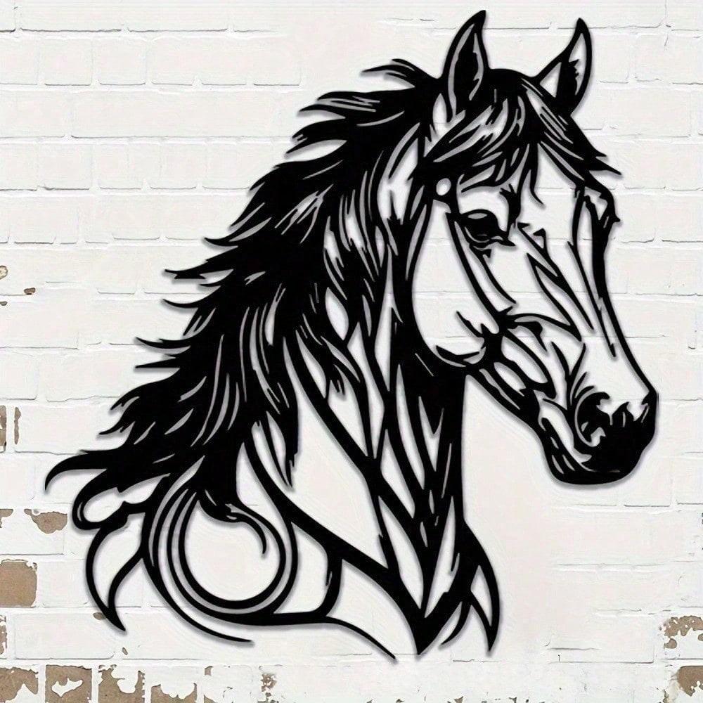 Metal Horse Wall Art Home Decor Rustproof Sculpture Perfect Gift for Horse Lovers