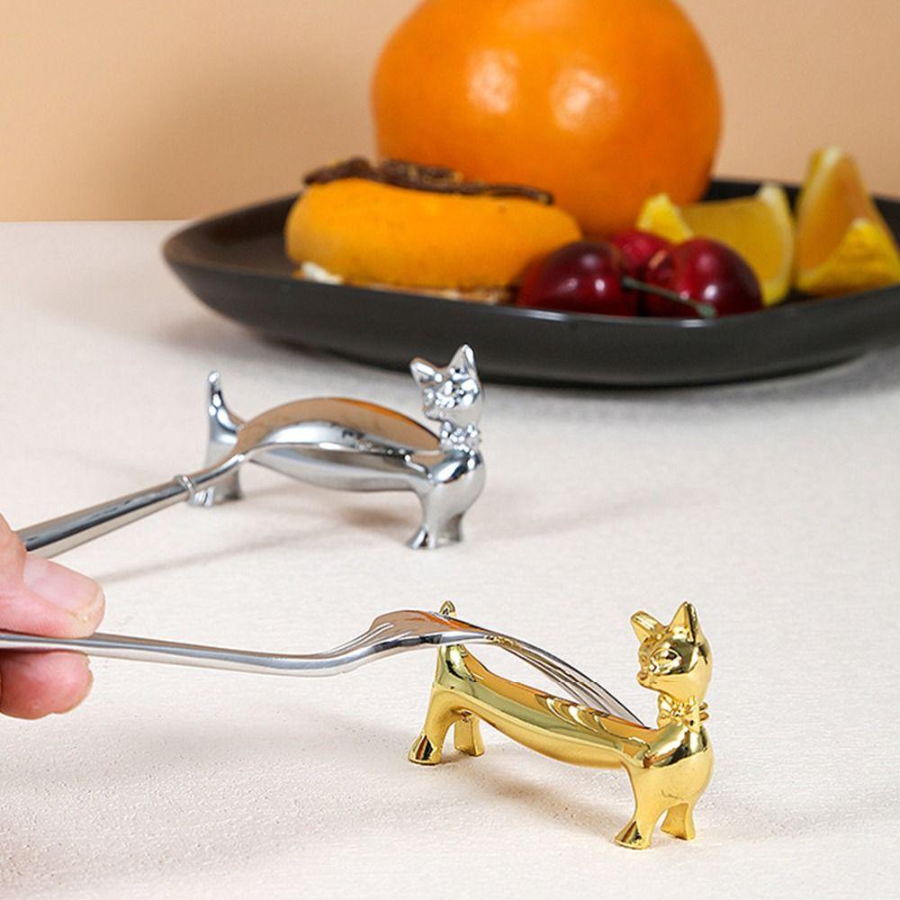 1Pcs Zinc Alloy Chopsticks Rack Cat Design Fork Storage Holder Art Craft Table Decoration