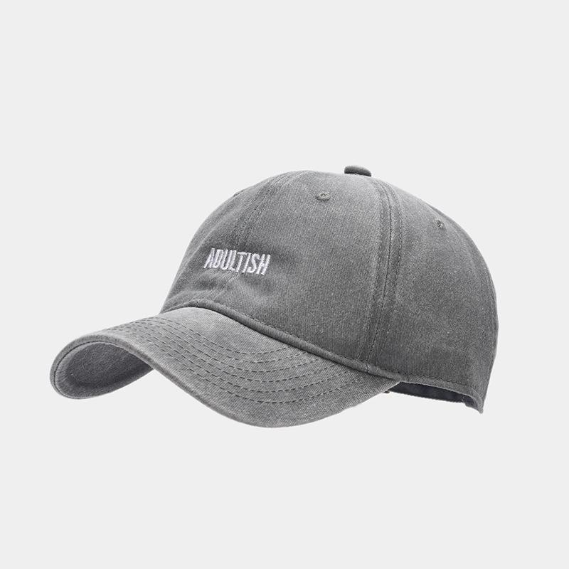 Spring new letter embroidered baseball cap men's washed old soft top cap women's trendy casual versatile sun hat