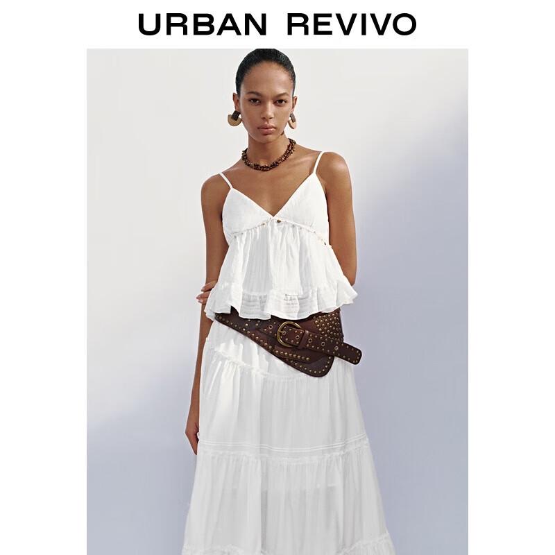 

UR 2025 Autumn Shell V-neck Shirred Camisole M