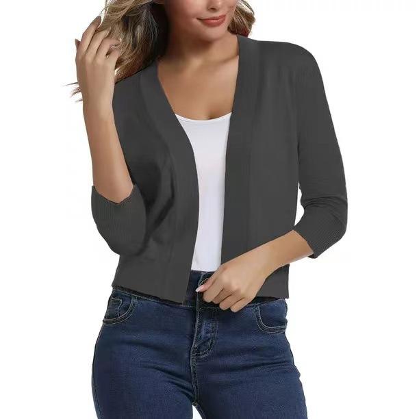 GMXIA Women's Vintage Casual Plaid Print Autumn Spring Long Sleeve V-Neck Jackets & Coats