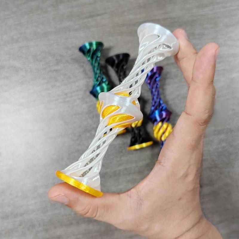 3D Printed Impossible Pyramid Passthrough Fidget Toys Double Layer Helical Tree Diversification Kids Decompression Ornament Gift