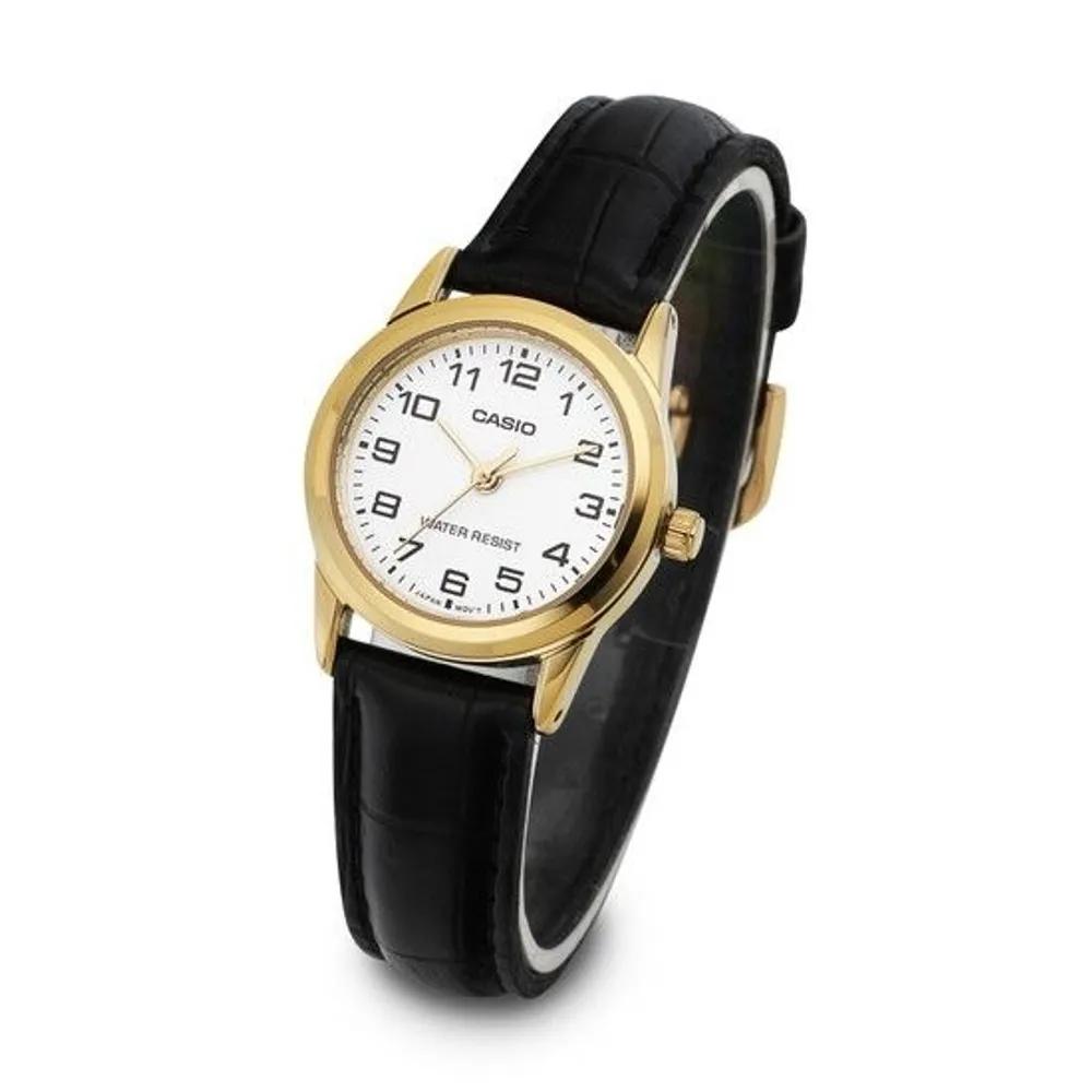 Women's Analog Leather Wristwatch (LTP V001GL 7BUDF)
