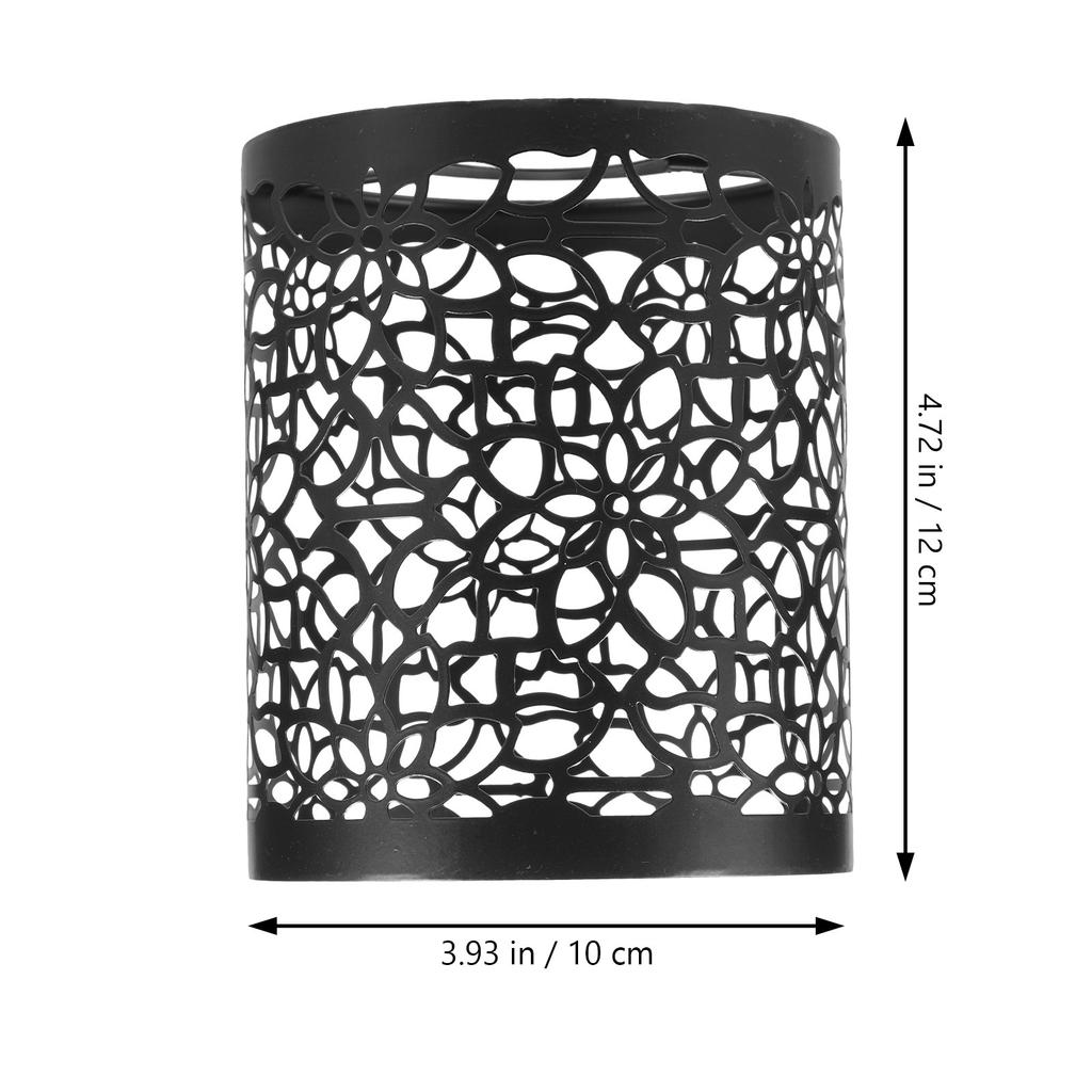 Cylindrical Hollow Out Lamp Shade Metal Pendant Ceiling Lamp Cover Decorative Flower Carving Hollow Metal Light Shade