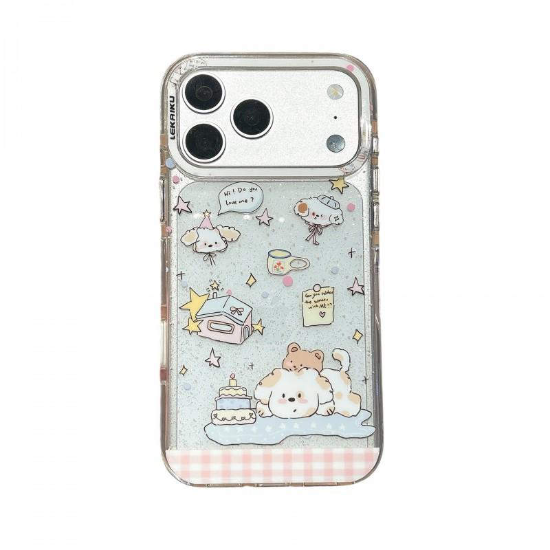 Cute Bear Cartoon Phone Case IPhone 15 Pro Max 16 17 - IMD Back Cover Shockproof Scratch Resistant