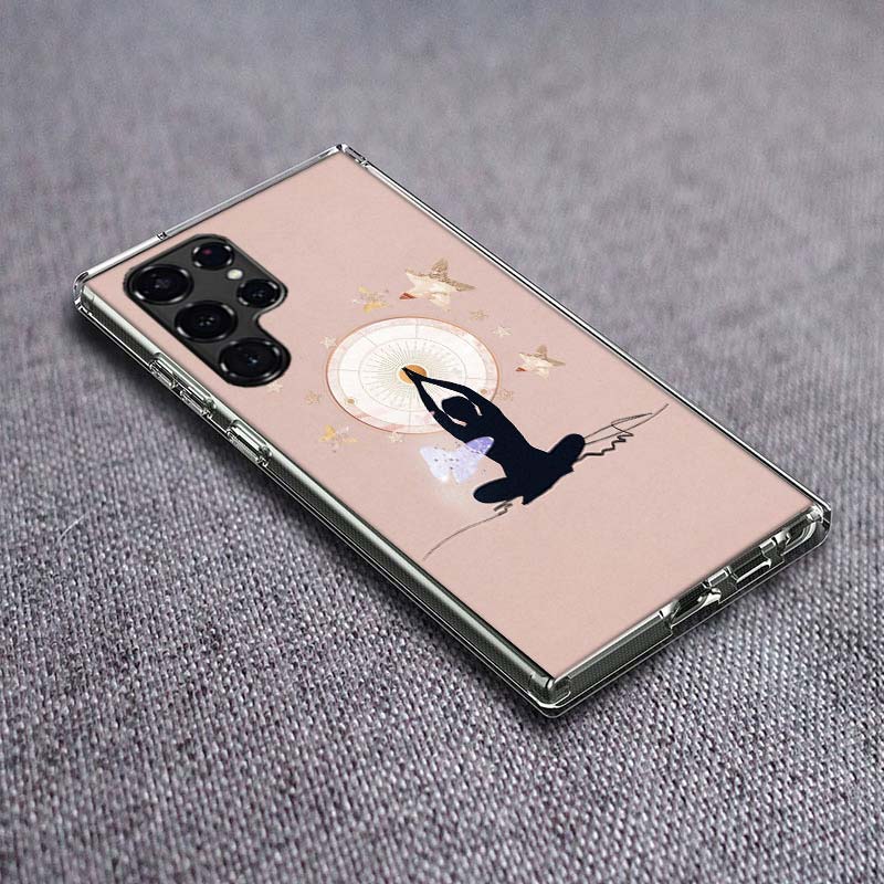 

Hot Sell Yoga Namaste Phone Case For Samsung Galaxy S24 S23 S21 S20 FE S22 S26 Ultra S25 Edge S10 Plus Cover Clear TPU Capa Shel Samsung S24 Ultra