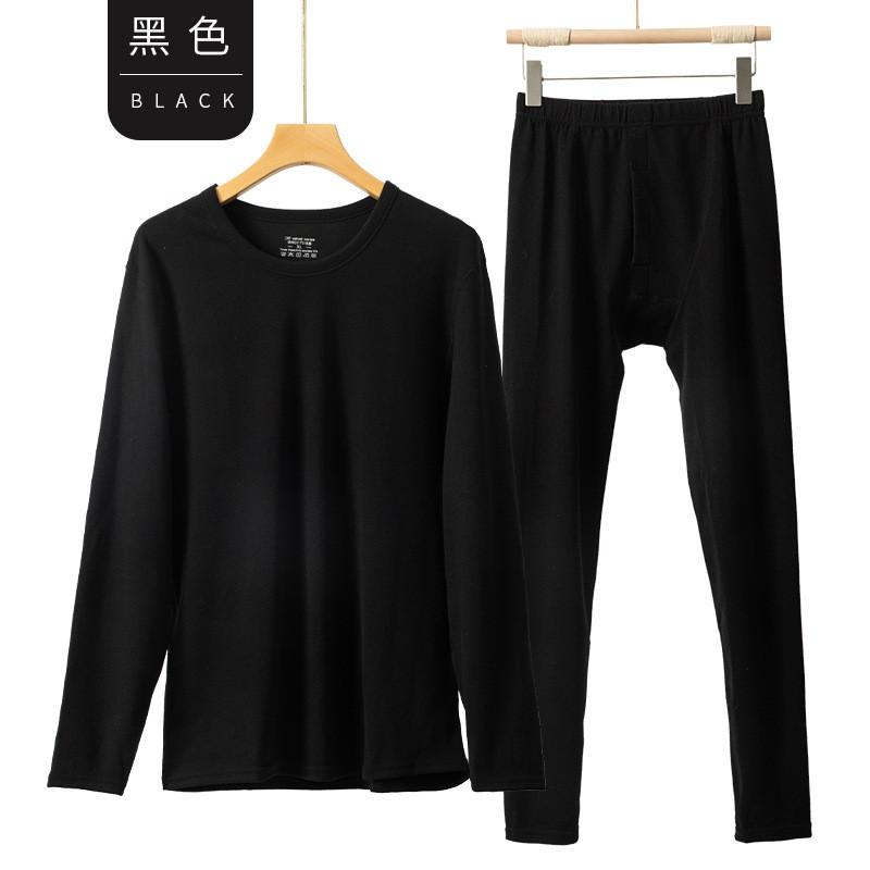 Thermal Base Layer Set Men Women Warm Fleece-Lined Long Sleeve Top Pants Soft Double-Sided Brushed Cotton Blend