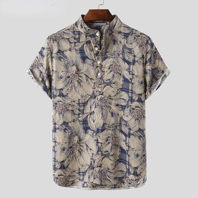 Mens Short Sleeve Hawaiian Print Summer Holiday Beach Shirts Tops