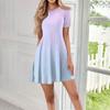 Women's Casual Fashion Round Neck Short Sleeve Print Short Dress