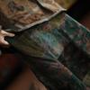 Luo Gu Ni Retro Artistic Corduroy Patchwork Skirt - Green