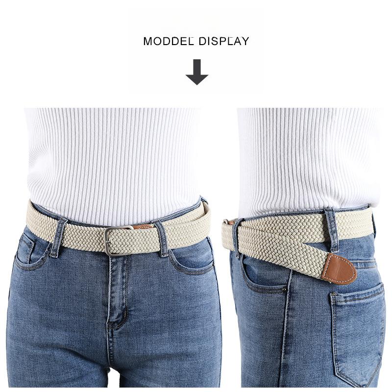 2025 New Woven Belt Men's Pants Belt Women's Jeans Belt Instagram Style Youth Canvas