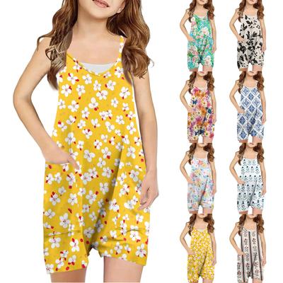 Ärmelloser Mädchen-Romper - Lässiger Jumpsuit mit Spaghettiträgern und Taschen