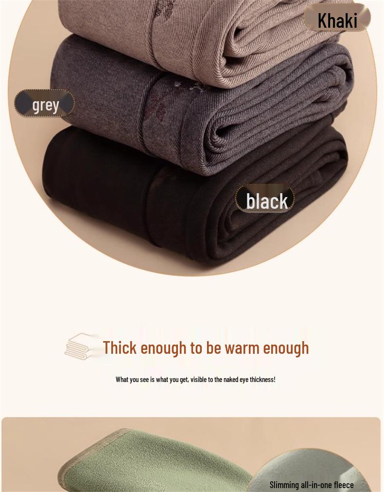 Plus Samt Elastische Taille Gerade Hosen für Mittleren Alters und Ältere Frauen von Mama - Winter Verdickt Lässige Hosen