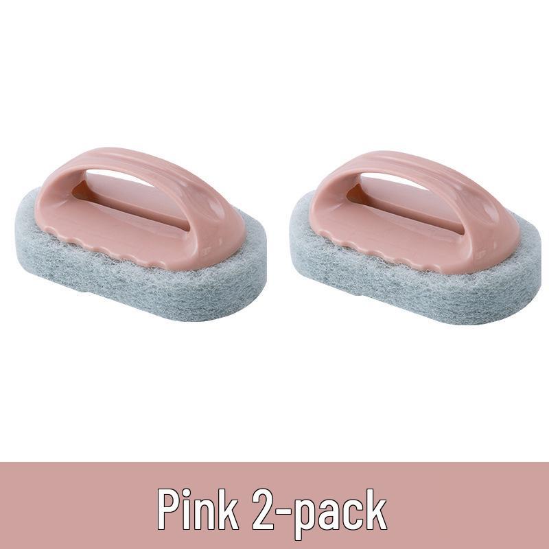 Multifunctional Cleaning Brush with Handle for Kitchen & Bathroom - Powerful Brush & Decontamination Sponge for Tiles & Dishes