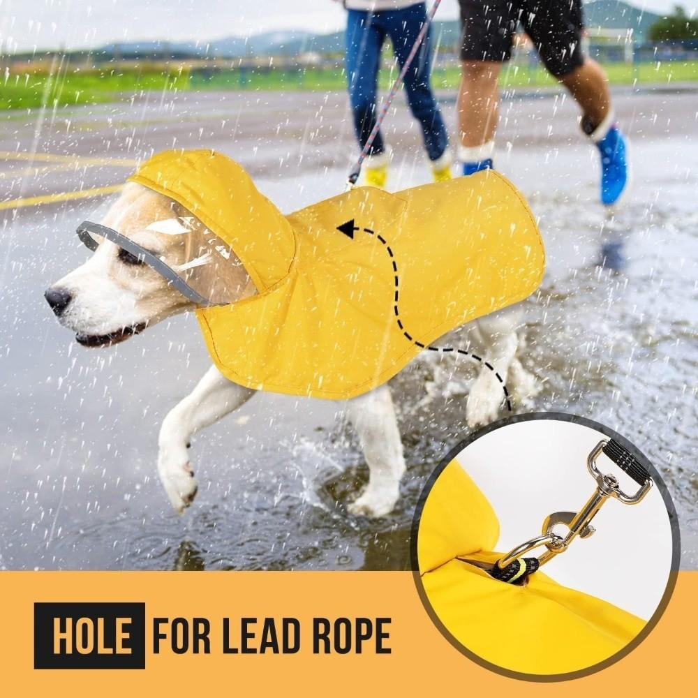 Reflective Strip Dog Hooded Raincoat Waterproof Pet Rain Jacket Golden Retriever