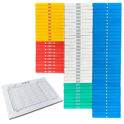 Mahjong Kleur Score Stokjes Volledige Set + Score Boekje (1 Scoreboek)