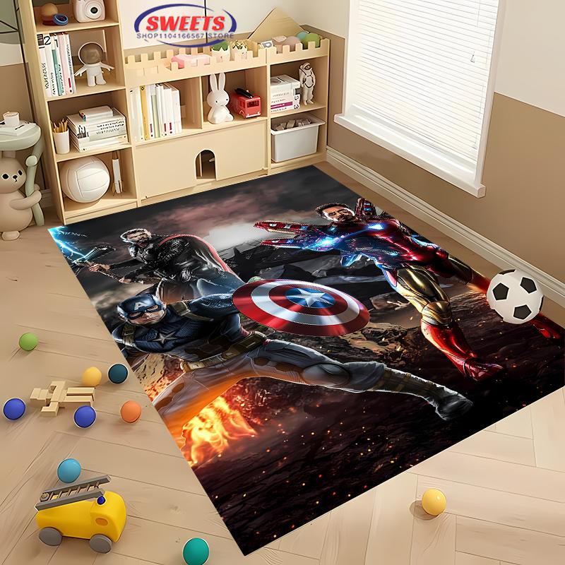 

№2 Килим Marvel Месники Нові полиці! Вітальня Спальня Офісна зона Дитяча кімната на вибір,Нековзний Килимок, який можна прати в машині 70x100cm (28x39in)