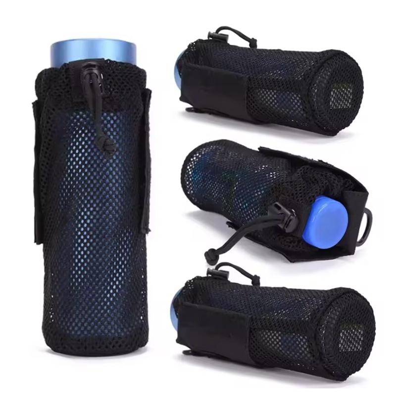 1/3Pcs Outdoor Cycling Water Bottle Pouch Foldable Mesh Water Bottle Sleeve Bag For Backpack Tactical Molle Holder Storage Bags