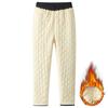 Winter Men's Drawstring Pocket Fleece-Lined Cuffed Casual Pants Comfortable Plush-lined Outdoor Trousers Male Thermal Pants