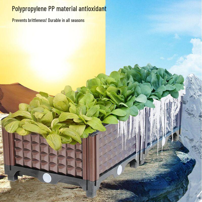 Contemporary Rectangular Outdoor Flower & Vegetable Planter Box