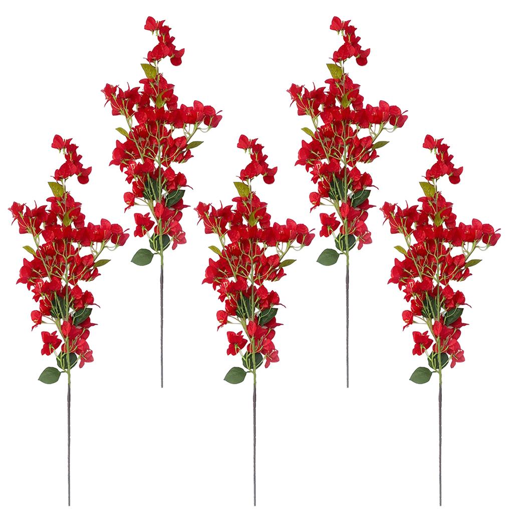 5pcs Artificial Triangular Plum Branches Simulation Bougainvillea Branches for Home Decoration Table Centerpieces