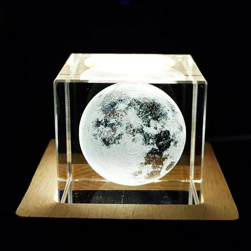 Crystal Cube Night Light: Creative Home Decor & Souvenir Gift for Girls' Birthdays