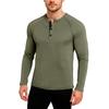 Men's Casual Solid Color Buckle Quick Dry Shoulder  Long Sleeved
