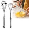 Easy Clean Stainless Steel Whisk Egg Beater, Anti-slip Long Handle Durable Whisk, Metal Beater Manual Mixing Tool for Kitchen Cooking Sauces
