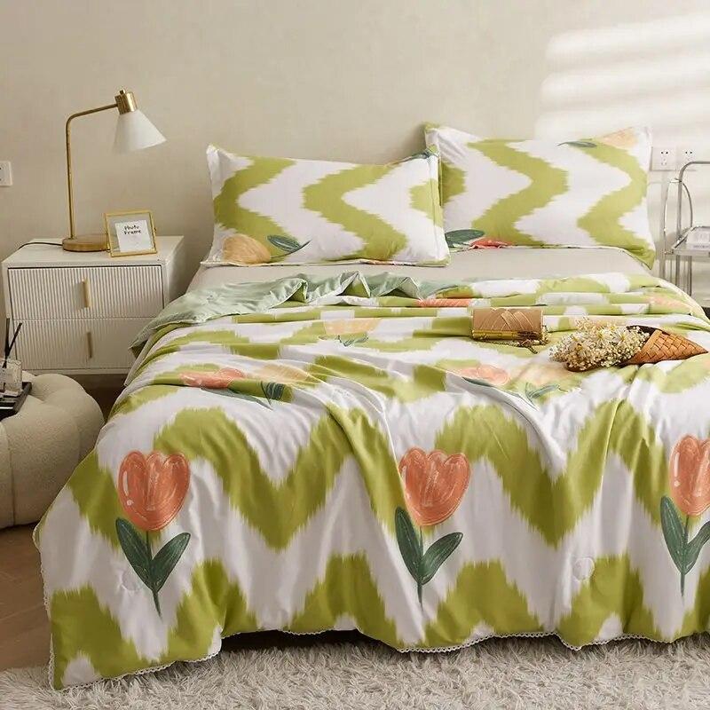 

Летнее стеганое одеяло из стираного хлопка, белое двухслойное одеяло из пряжи с охлаждением, кондиционированием воздуха, соевые бобы, прохладное волокнистое одеяло на шнуровке синего цвета 150x200cm 1pc