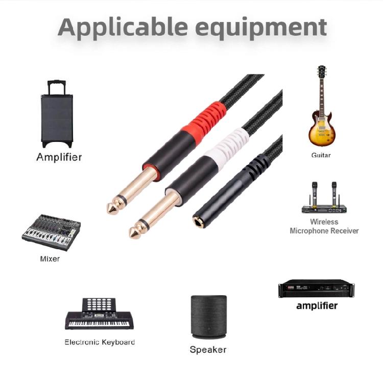 Dual 6.35mm Male To 3.5mm Female Cord 3.5mm To Dual 1/4 Audio Splitters Cable