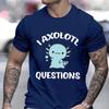 Cute Axolotl Anime T-Shirt for Men Clothing Manga Graphic Tees Funny Tshirts Short Sleeve Clothing Axolotl Cartoon Unisex Shirts