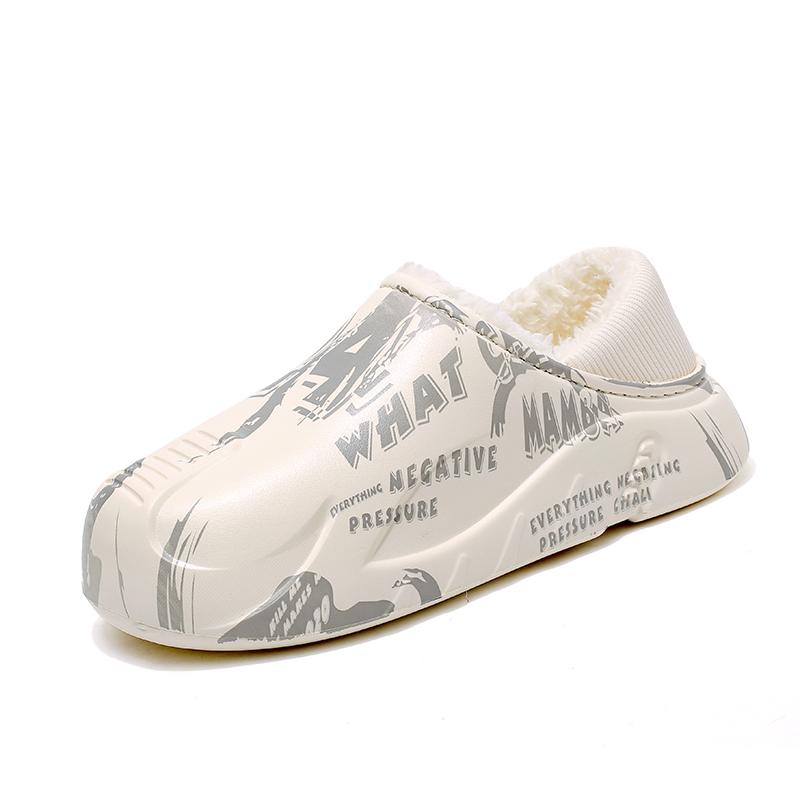 Fashion Men Slippers Winter Shoes New 2025 Keep Warm Plush EVA Waterproof Non-slip Indoor Outdoor Walking Casual Shoes Unisex Men Women