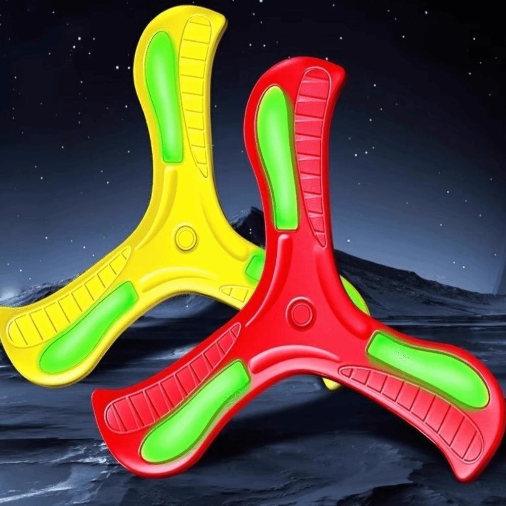 Interactive Luminous Boomerang Soft EVA Three-leaf Cross Flying Disc Flying Rocket Toy  Adult-kids