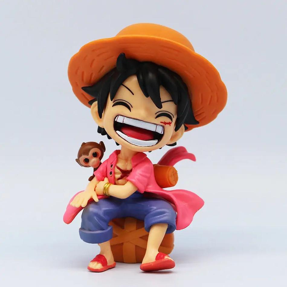 Anime Peripheral Series One Piece Luffy Solon Sanji Q-Version Sitting Posture Children'S Model Figurine Toy Gift Collectibles