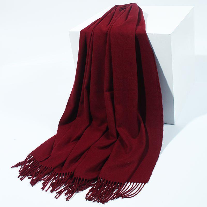 Women's Faux Cashmere Warm Scarf - Autumn/Winter Solid Color Korean Style Shawl