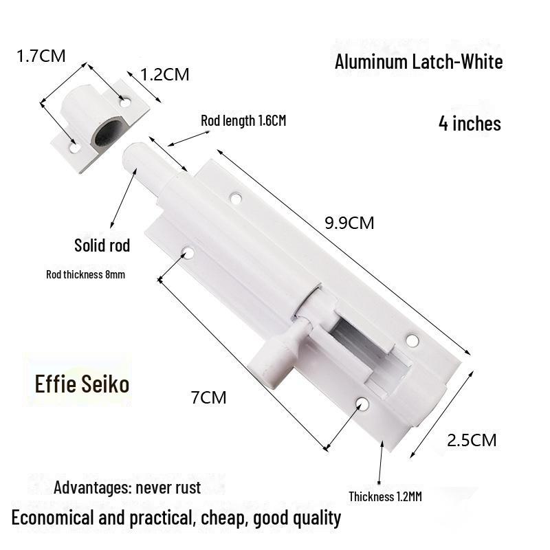 

Дверная защелка Effie F-Type из утолщенного алюминиевого сплава, черно-белая, с противоугонной пряжкой.