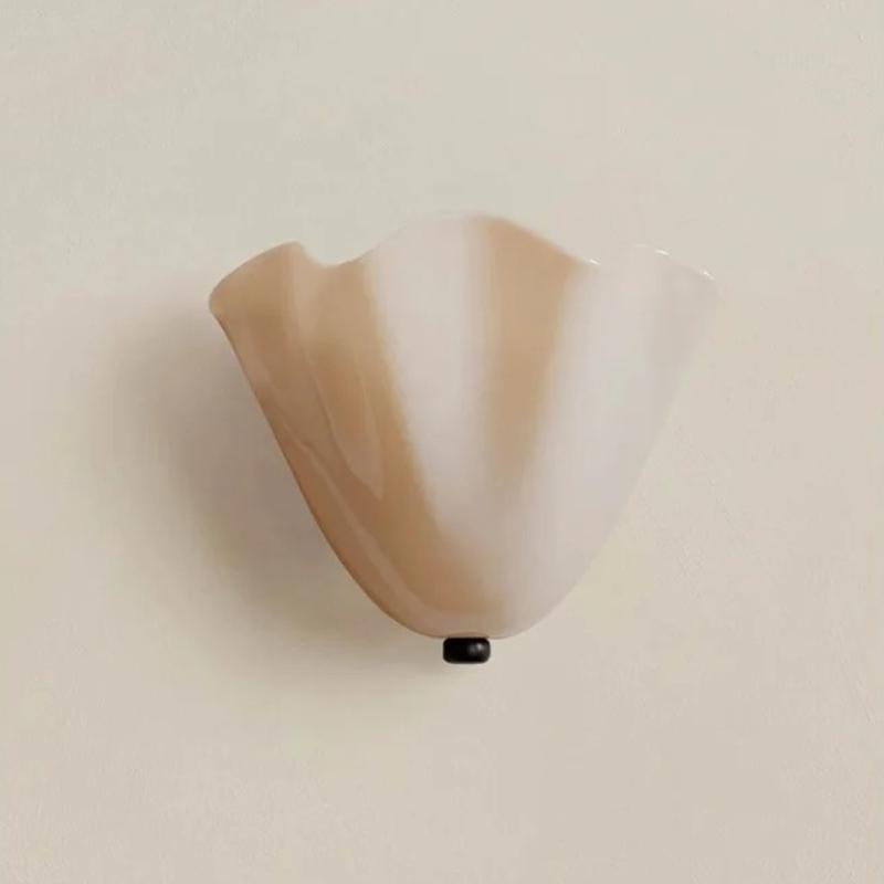 New Retro LED Glass Wall Lamp Shell Modeling Living Room Background Wall Corridor Bedroom Bedside Decorative Lighting