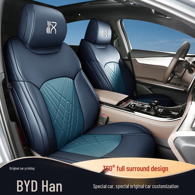 Durable Leather Seat Cover for BYD Han - Suitable for All Seasons, Fits Five Seats