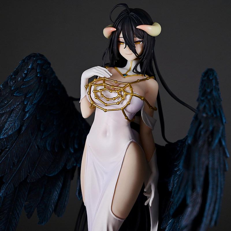 24cm Overlord Nun Albedo Action Figure Anime Beauty Sexy Girl Model Black Wings Statue Ornament Collect Toy Case Decor Boys Gift